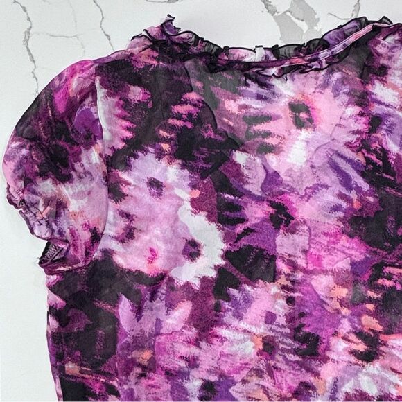 East 5th | Floral Vintage Women’s Sheer Blouse Small Pink Office Work Sh… - Picture 9 of 14